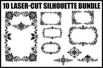 Obraz premium Elegant Floral Frame Bundle