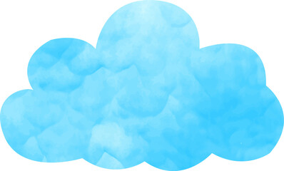 blue cloud on white