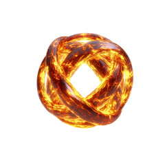 Fiery Knot Abstract 3D Render of a Burning Intertwined Sphere