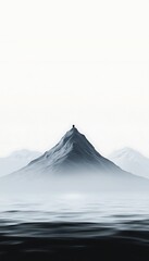 Misty mountain peak