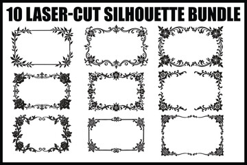 Fototapeta premium Elegant Floral Frame Bundle