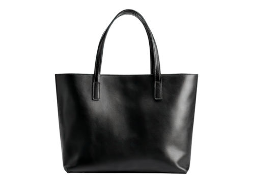 Black leather tote