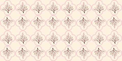 Obraz premium Seamless watercolour and unique floral pattern background for covers, notes, Soft backgrounds colour. Watercolour art work. Flower stalk. Colourful flower.