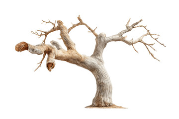 PNG Weathered bare tree with gnarled branches against black background