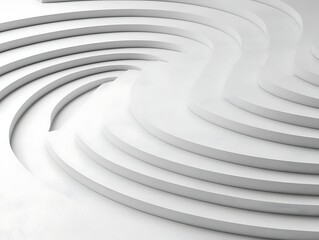 Abstract swirling white steps