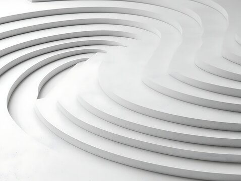 Abstract swirling white steps