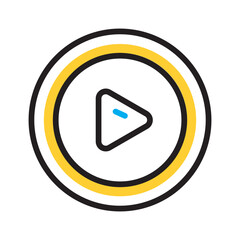 Vector multi color icon for Video player