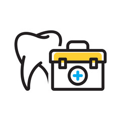 Vector multi color icon for Dental clinic