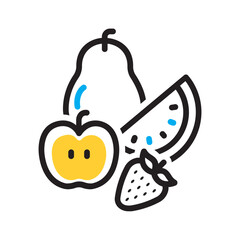 Vector multi color icon for Fruits