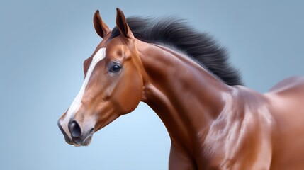 Obraz premium Luxury horse racing portrait concept. Majestic horse portrait with a smooth coat and striking features