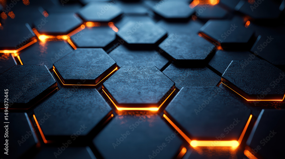 Aufkleber a close-up perspective unveils a mesmerizing pattern of interlocking hexagons.