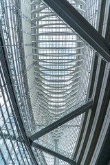 Interior view of Tokyo International Forum Glass Building in Tokyo, Japan 