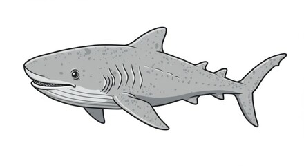 Fototapeta premium Detailed Illustration of a Grey Shark: A Stunning Depiction of Marine Life