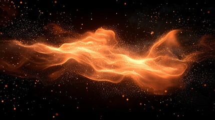 Flaming nebula in the darkness