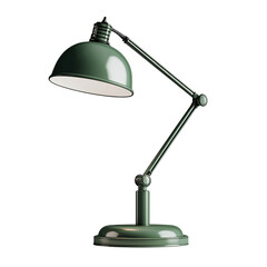 Elegant green desk lamp casting soft light against a stark black background