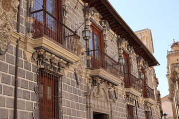 View of the facade of the Madraza of Granada of Granada, Andalusia, Spain   