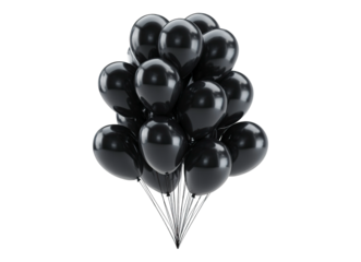 Bunch of black balloons