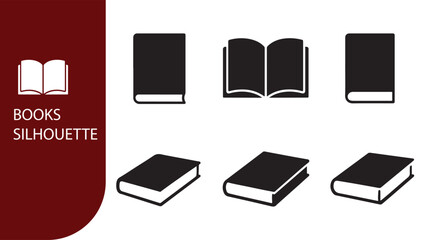 Assorted Book Silhouette Set
