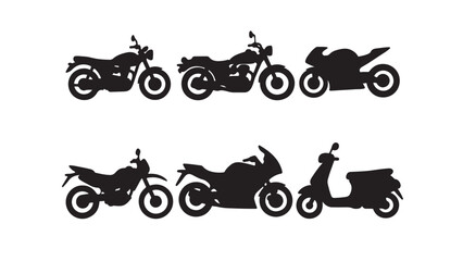 Obraz premium Assorted Motorcycle Silhouette