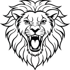 Lion head line art, lion head silhouette, lion clip art