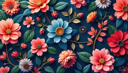 Intricate, flowing floral design, continuous pattern , pattern, textile