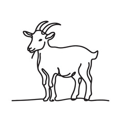 Fototapeta premium Goat Simple Vector one line drawing illustration 