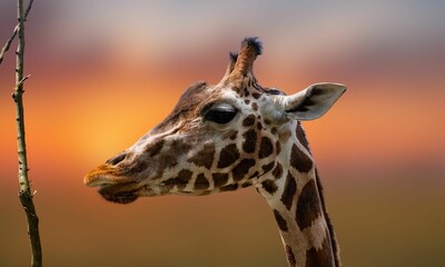 Close-Up of Nubian Giraffe in Wildlife Portrait