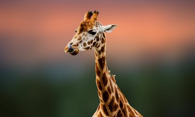 Endangered Nubian Giraffe Close-Up Portrait