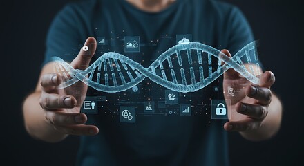 Glowing DNA Helix: A Futuristic Biomedical Visualization