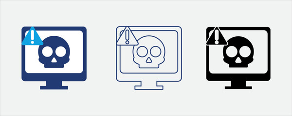 Hacked computer icon representing data breach risk