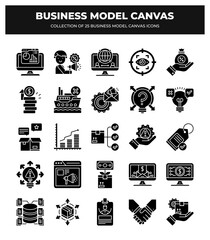 Business Model Canvas: 25 Essential Icons for Strategic Planning