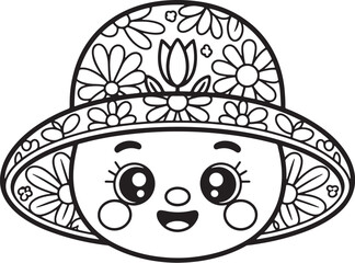 Groovy Summer Crab with Big Eyes and Claws Line Art Illustration – Cute Ocean Animal Coloring Page