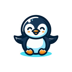 Cute Cartoon Penguin Mascot Character Vector Design for Fun Logo Animal Branding Digital Illustration Emblem Icon Flatdesign Creative Concept Character Design Wildlife Illustration and Promotion