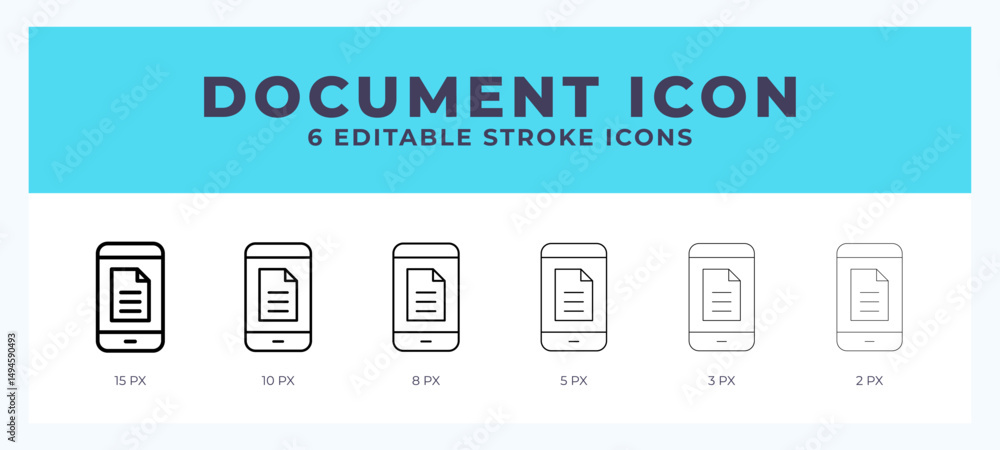 Poster document icon in thin line. bold line. regular line. editable stroke.