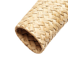 Minimalist Woven Straw Beach Mat with a Sleek Design Isolated on Transparent Background