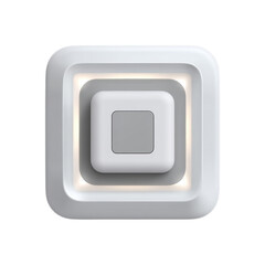 A modern white nightlight with a square design and soft glowing light, illuminating the wall with its contemporary and minimalist aesthetic in a serene ambiance.