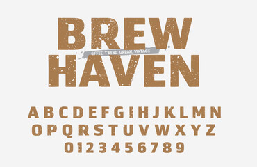 stylish urban alphabet font design. Bold vintage sans serif