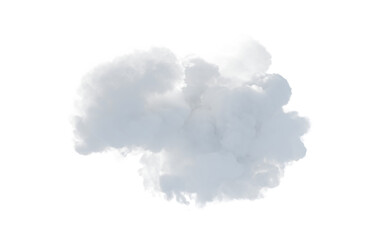 Isolated soft white cloud, 3d rendering.