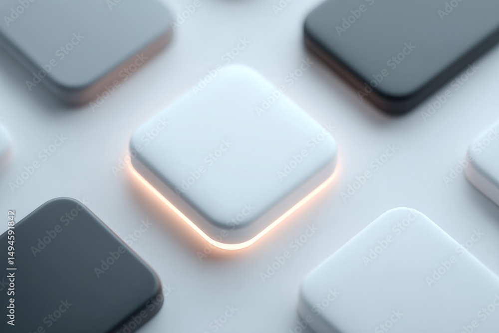Poster array of modern sensors arranged on white surface showcasing advanced technology innovations