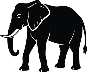 Obraz premium Elephant silhouette, Animal silhouette, Elephant