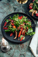 Salad with vegetables and dressing
