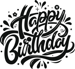 Happy birthday, Happy birthday typography design,
