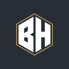 Modern Luxury Letter Monogram Logo with Polygon Frame Design
