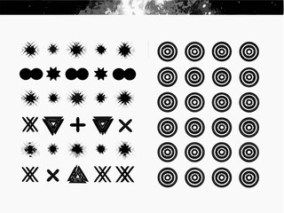 Black and white web icon set vector illustration