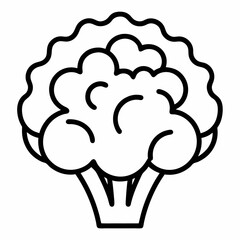 Cheddar Cauliflower outline icon on white background