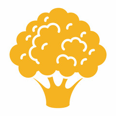 Cheddar Cauliflower icon on white background 