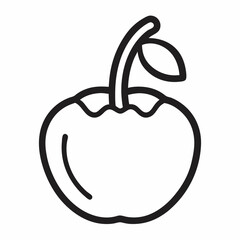 Cherry Pepper outline icon on white background