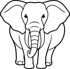 Fototapeta premium Elephant silhouette, Animal silhouette, Elephant