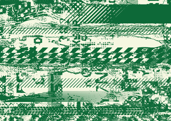 Fototapeta premium Glitch distorted geometric shape . Noise destroyed logo . Trendy defect error shapes . Glitched frame .Grunge textured . Distressed effect .Vector shapes with a halftone dots screen print texture.