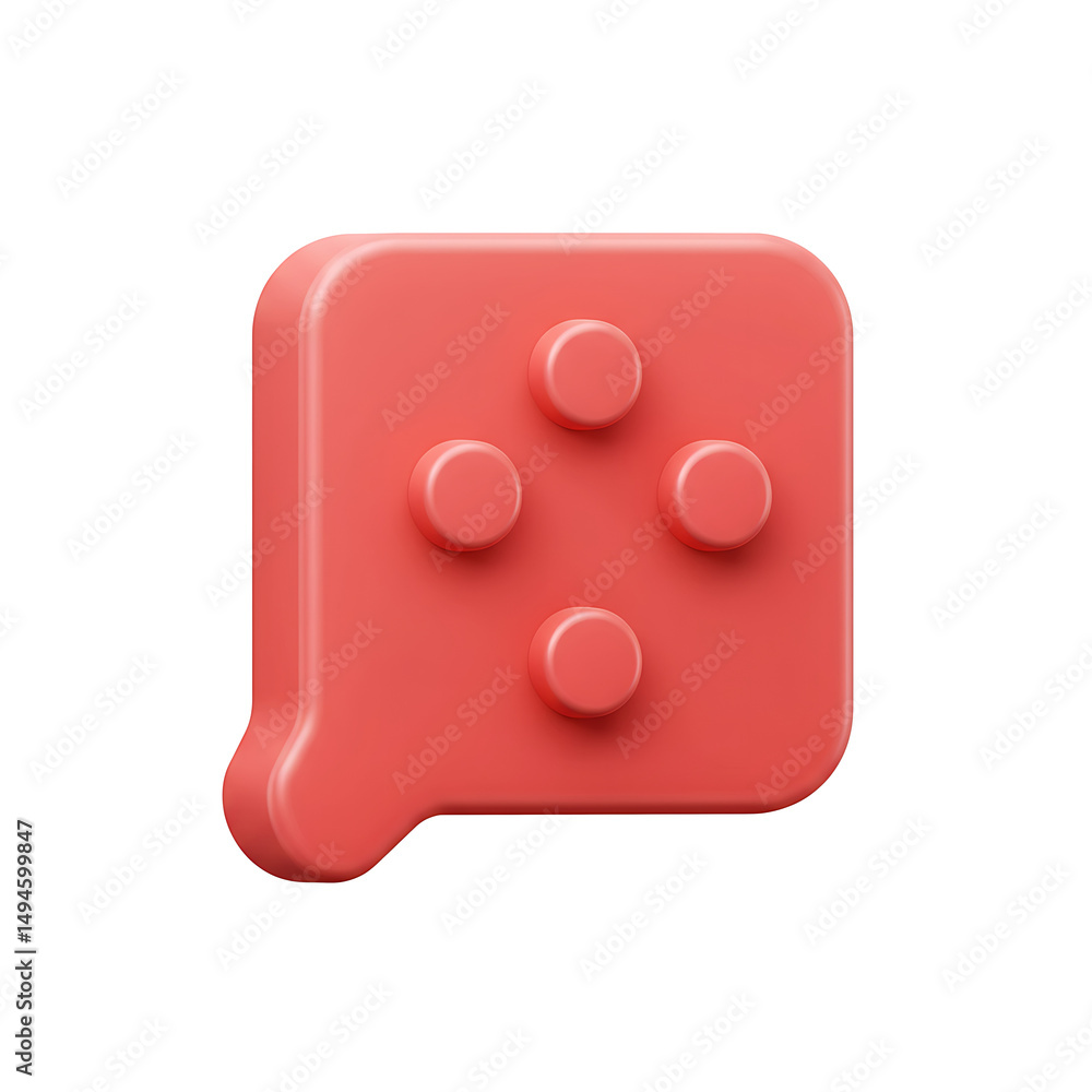 Aufkleber modern 3d red speech bubble icon representing messaging communication and social media interactions 